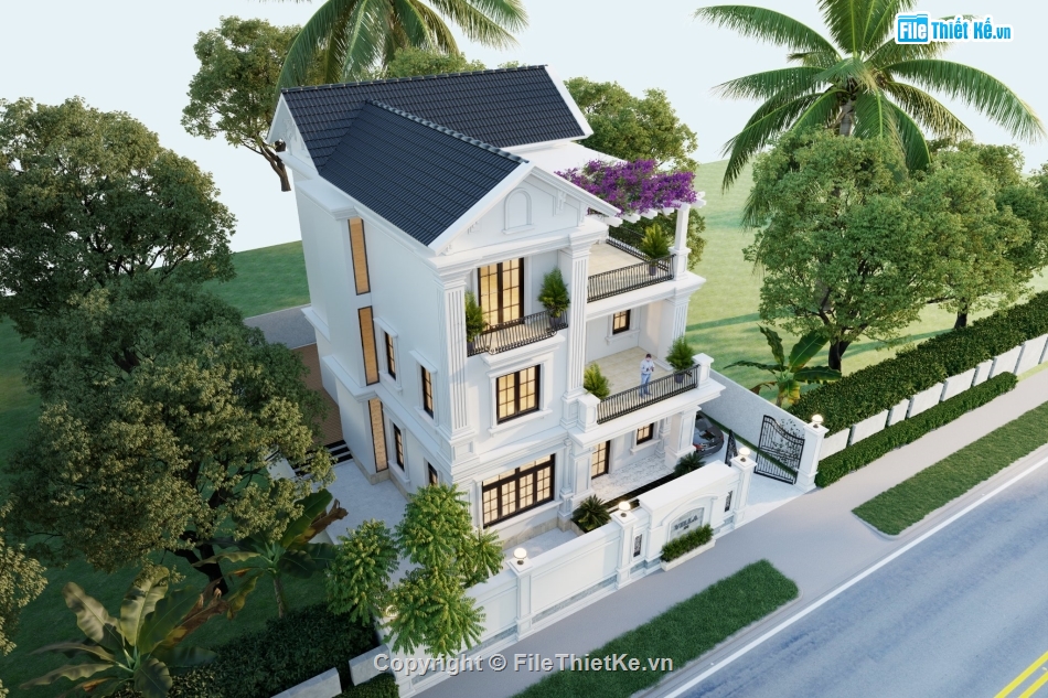 biệt thự 3 tầng,su biệt thự 3 tầng,3d biệt thự 3 tầng,Biệt thự tân cổ điển